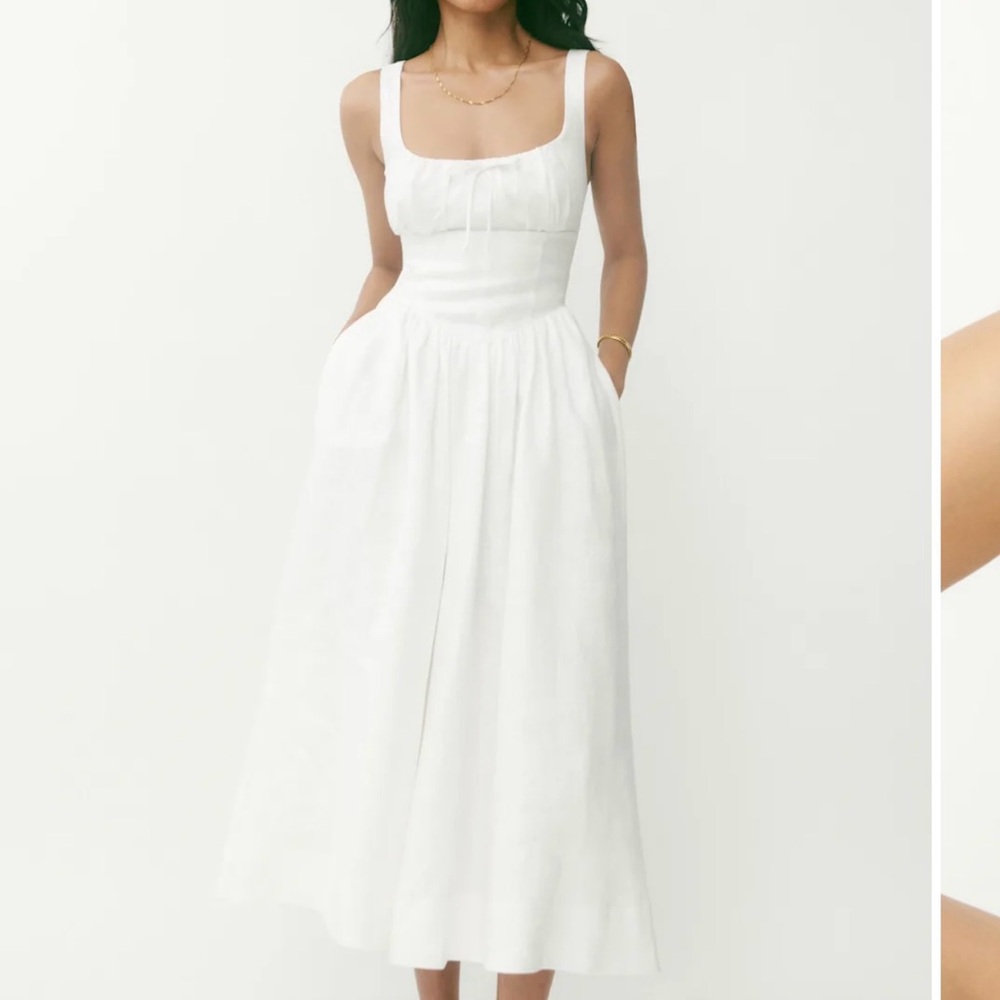 Reformation White Midi Dress
